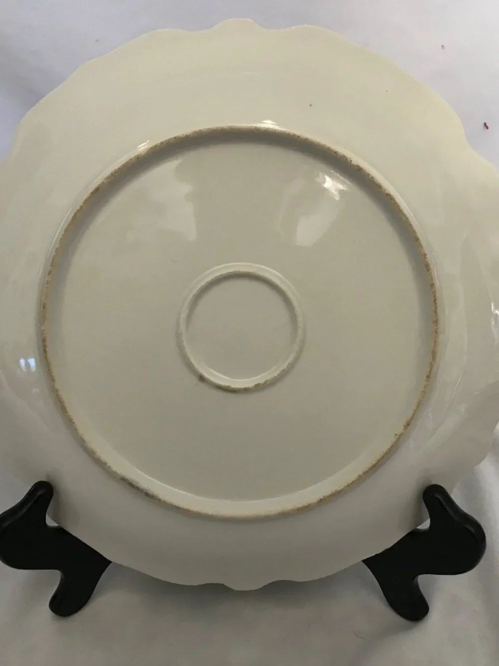 Antique Cake Serving Platter - Rose Pattern - Unmarked